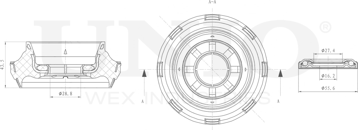 Опора амортизационной стойки (Unio). Артикул RMP-13053