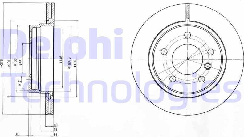Тормозной диск Delphi. Артикул BG3041