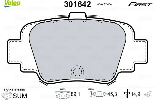 Тормозные колодки Valeo First. Артикул 301642