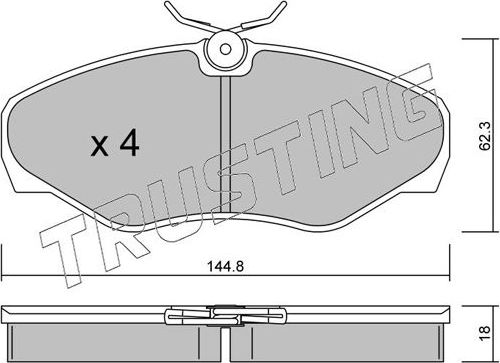 Тормозные колодки Trusting передние для Renault Espace III 1998-2000. Артикул 347.2