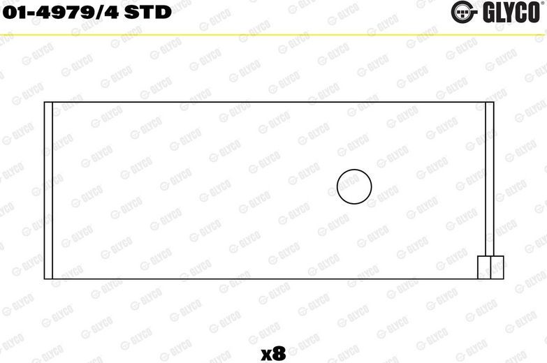 Вкладыши шатунные Glyco для Nissan Murano Z52 2016-2026. Артикул 01-4979/4 STD