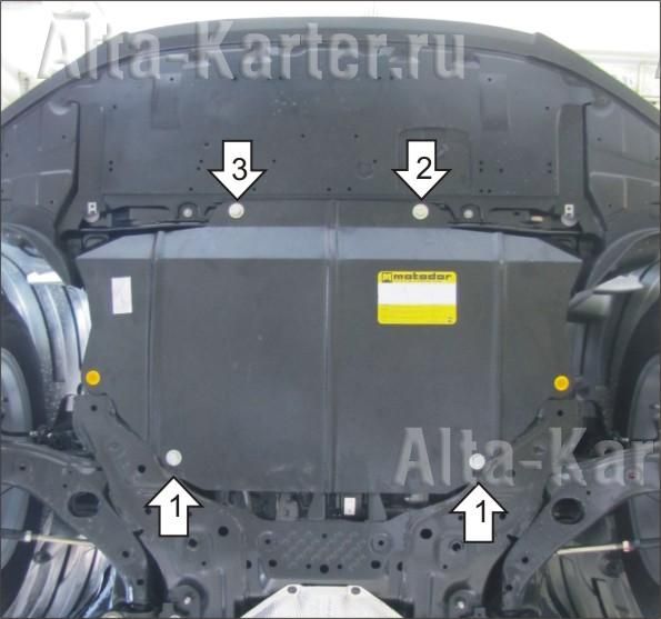 Защита Мотодор для картера, КПП Mazda CX-5 I 2011-2017. Артикул 01130