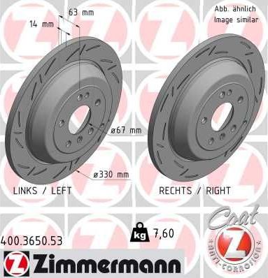 Тормозной диск Zimmermann Black Z. Артикул 400.3650.53