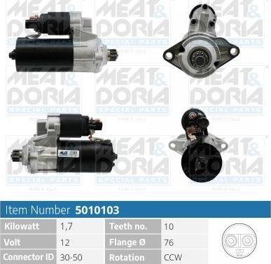 Стартер Meat & Doria для Skoda Octavia A5 2004-2013. Артикул 5010103
