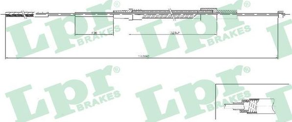 Трос ручника (тросик ручного тормоза) LPR. Артикул C0079B