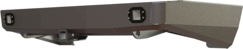 Бампер силовой STC задний для Mitsubishi Pajero Sport II 2008-2015 с квадратом под фаркоп и фарами заднего хода/ ПТФ. Артикул STC-MPS2-BR-L2