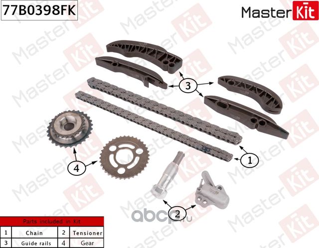 Комплект цепи ГРМ (Master KIT). Артикул 77B0398FK