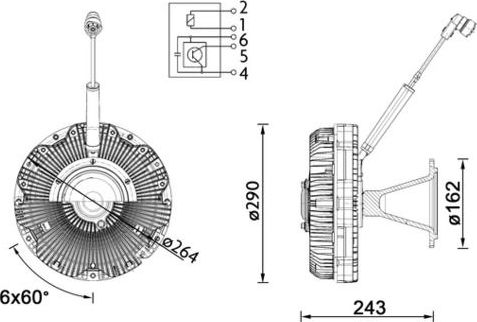 Муфта вентилятора (вискомуфта) Mahle Premium для Mercedes-Benz Actros MP4 2011-2019. Артикул CFC 173 000P