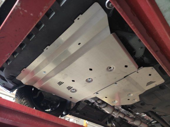 Защита алюминиевая АВС-Дизайн для картера и КПП Mercedes-Benz V-Класс W447 (кроме V-2.0D 237 л.с.) 2014-2026. Артикул 13.07ABC