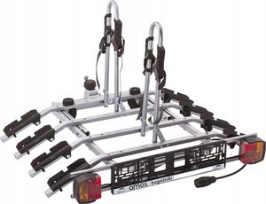 Автомобильный багажник Amos TYTAN 4 PLUS на фаркоп для перевозки 4-х велосипедов. Артикул titan4plus