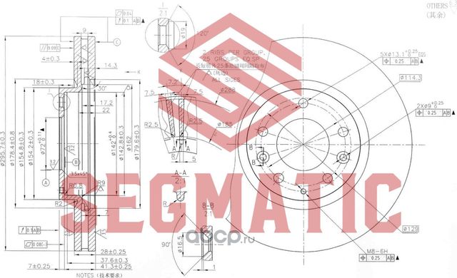 Диск тормозной (Segmatic). Артикул SBD30093107