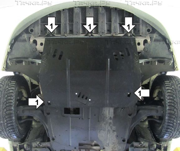 Защита Мотодор для картера, КПП Renault Laguna III 2007-2015. Артикул 01703