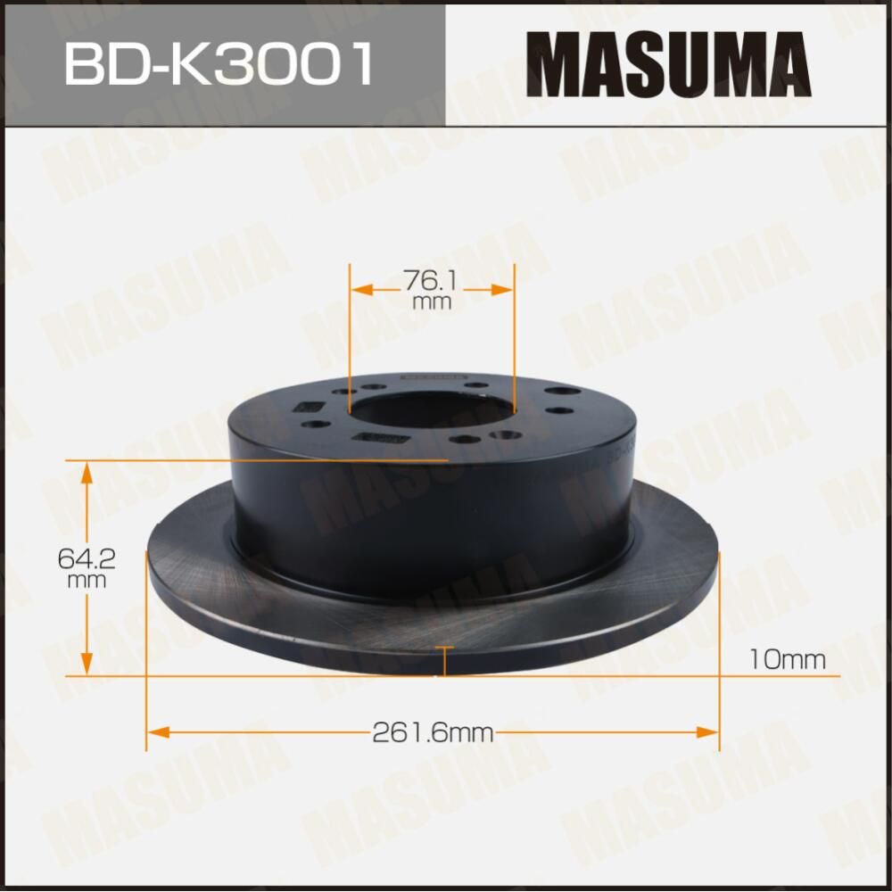 Диск тормозной MASUMA, rear KIA CERATO II 08 Masuma. Артикул BDK3001