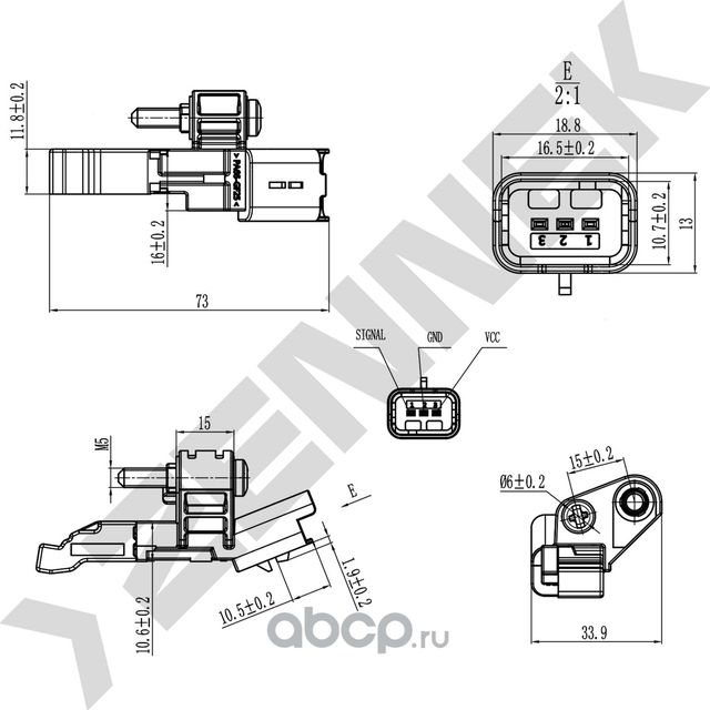 Датчик положения коленвала FORD TRANSIT, PEUGEOT BOXER 2.2HDI 11 (Zennek). Артикул DCS0262