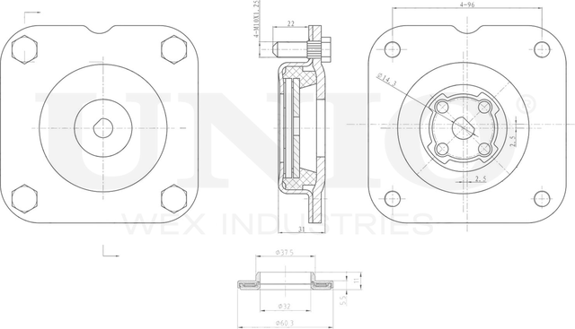 Опора амортизационной стойки (Unio). Артикул RMP-13097