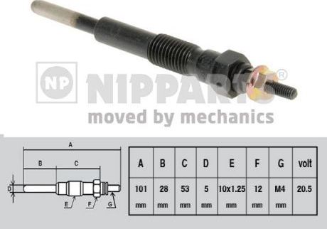 Свеча накаливания (накала) Nipparts для Toyota Land Cruiser 80 1992-1997. Артикул J5712010