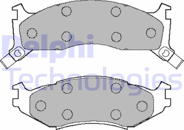 Тормозные колодки Delphi (Low-Metallic) передние для Chrysler LeBaron III 1990-1993. Артикул LP892