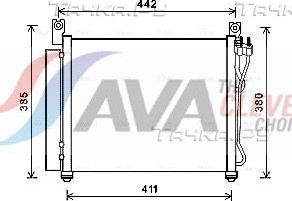 Радиатор кондиционера (конденсатор) AVA (алюминий). Артикул KAA5158D