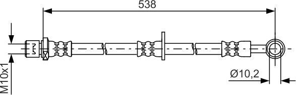 Тормозной шланг Bosch передний левый для Subaru Outback II 2000-2003. Артикул 1 987 481 606