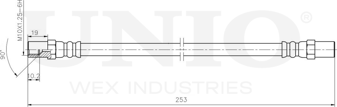 Шланг тормозной (Unio). Артикул BRH-10099