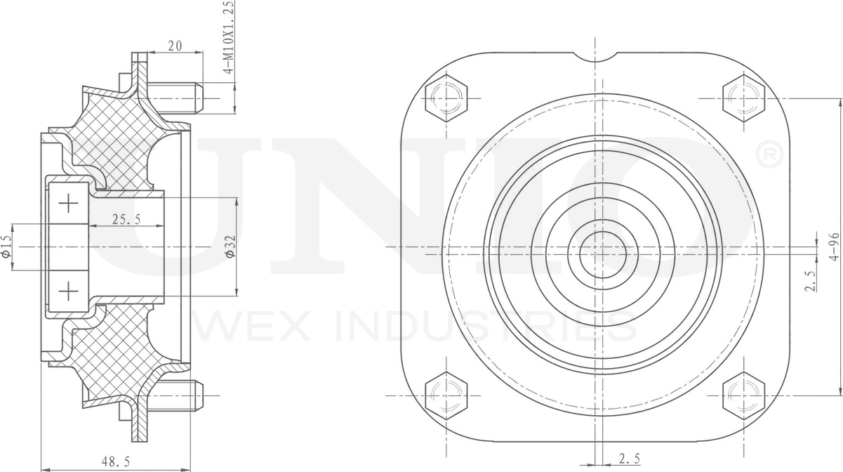 Опора амортизационной стойки (Unio). Артикул RMP-13046