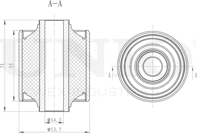 Сайлентблок реактивной тяги (Unio). Артикул RMP-20309