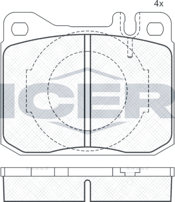 Тормозные колодки Icer передние для Mercedes-Benz W123 1979-1985. Артикул 180324