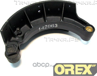 Колодка тормозная (чугун) 180mm с роликом MAN F90, L/M/F2000, TGA/TGS/TGX, MB SK (Orex). Артикул OR142063