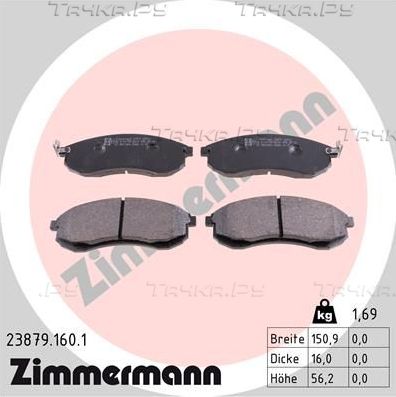 Тормозные колодки Zimmermann. Артикул 23879.160.1