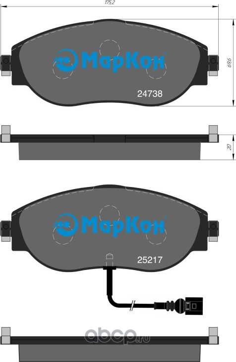 509720200_КОЛОДКИ ТОРМОЗНЫЕ (Markon). Артикул 509720200