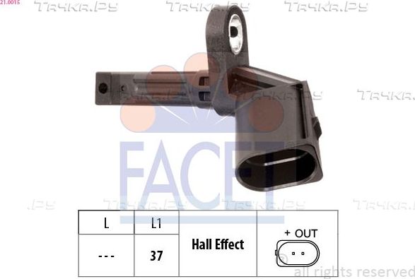 Датчик ABS Facet Made in Italy - OE Equivalent передний/задний правый/левый для Audi A8 II (D3) 2002-2010. Артикул 21.0015