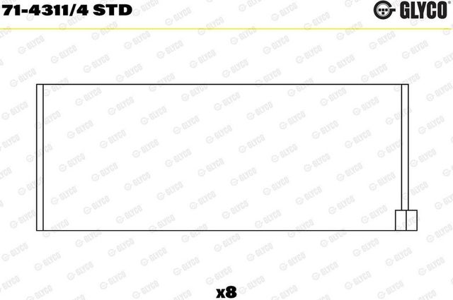 Вкладыши шатунные Glyco для Volvo S40 I 1996-1997. Артикул 71-4311/4 STD