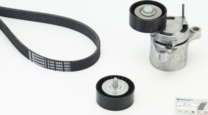 Приводной ремень поликлиновой с роликами (комплект) ContiTech. Артикул 6PK1660K5