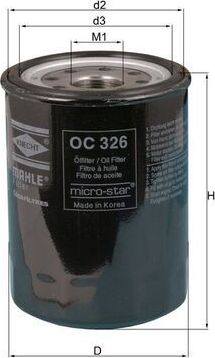 Масляный фильтр Mahle. Артикул OC 326