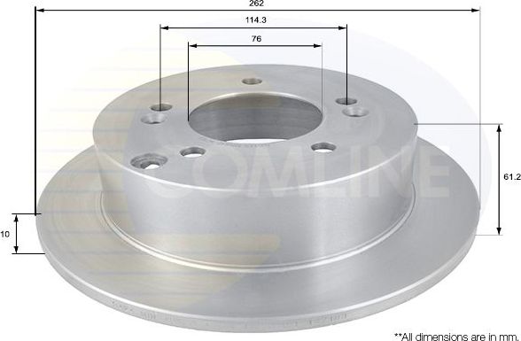 Тормозной диск Comline задний для Hyundai Tucson I 2004-2010. Артикул ADC1066