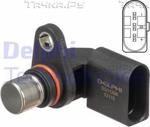 Датчик положения распредвала Delphi для Porsche Cayenne I (955) 2003-2007. Артикул SS11206