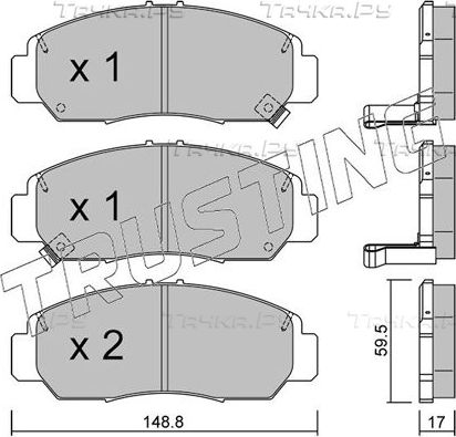 Тормозные колодки Trusting передние для Honda Accord VII 2003-2008. Артикул 478.0
