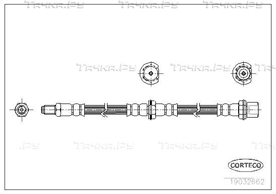 Тормозной шланг Corteco передний для Daihatsu Charade III 1987-1993. Артикул 19032662