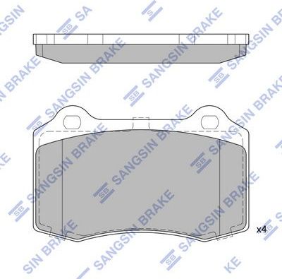 Тормозные колодки Sangsin Hi-Q. Артикул SP1854