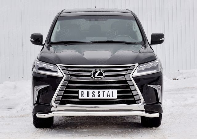 Защита RusStal переднего бампера d63 волна для Lexus LX450d III 2-й рестайлинг 2015-2026 (кроме F-Sport). Артикул LLX4Z-002511
