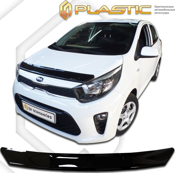 Дефлектор СА Пластик для капота Classic черный для Kia Picanto III 5дв. 2017-2026. Артикул 2010010112981