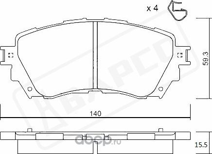 Колодки тормозные дисковые, комплект Mazda 6 III, CX-4 (Bapco) Bapco. Артикул BP0685