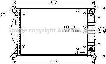 Радиатор охлаждения двигателя AVA. Артикул AI2229