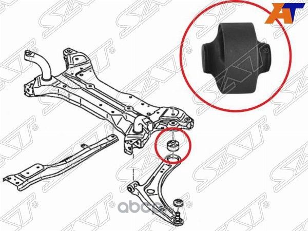 Сайлентблок RR вертик переднего нижнего рычага M (SAT). Артикул STMN184133