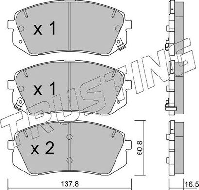 Тормозные колодки Trusting передние для Kia Ceed II 2013-2018. Артикул 799.0