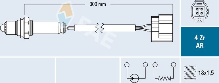 Лямбда-зонд (кислородный датчик) FAE. Артикул 75653