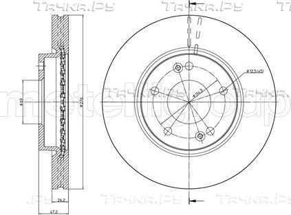 Тормозной диск Metelli. Артикул 23-0843C