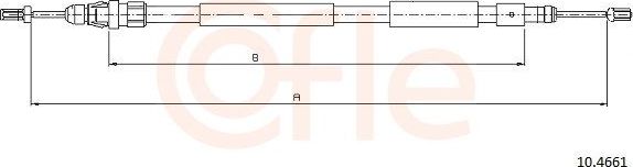 Трос ручника (тросик ручного тормоза) Cofle задний левый для Citroen Xsara Picasso 1999-2012. Артикул 10.4661