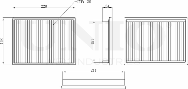 Фильтр воздушный (Unio). Артикул FLT-10008