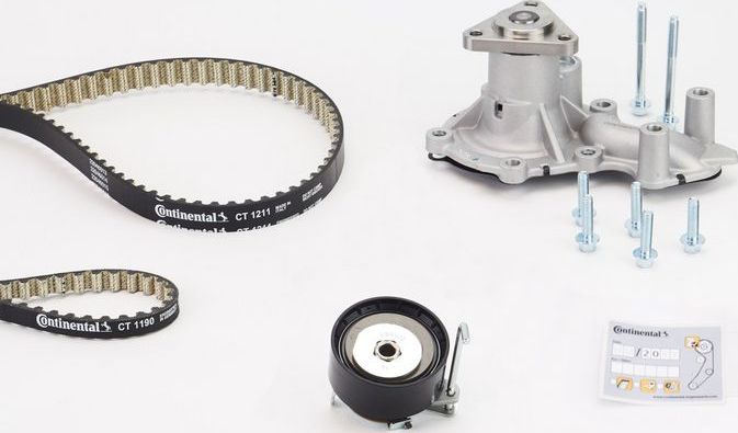 Помпа (водяной насос) с комплектом ремня ГРМ ContiTech. Артикул CT1211WP2PRO